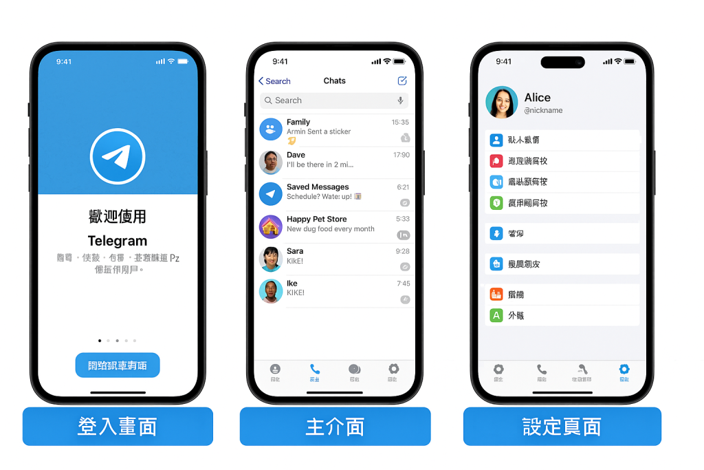 This is a screenshot of the Telegram Traditional Chinese version application display