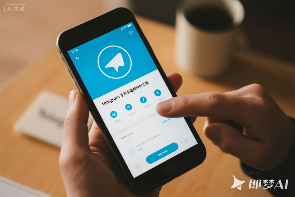 圖2：Android 版 Telegram 語言設定界面，顯示搜尋繁體中文的過程