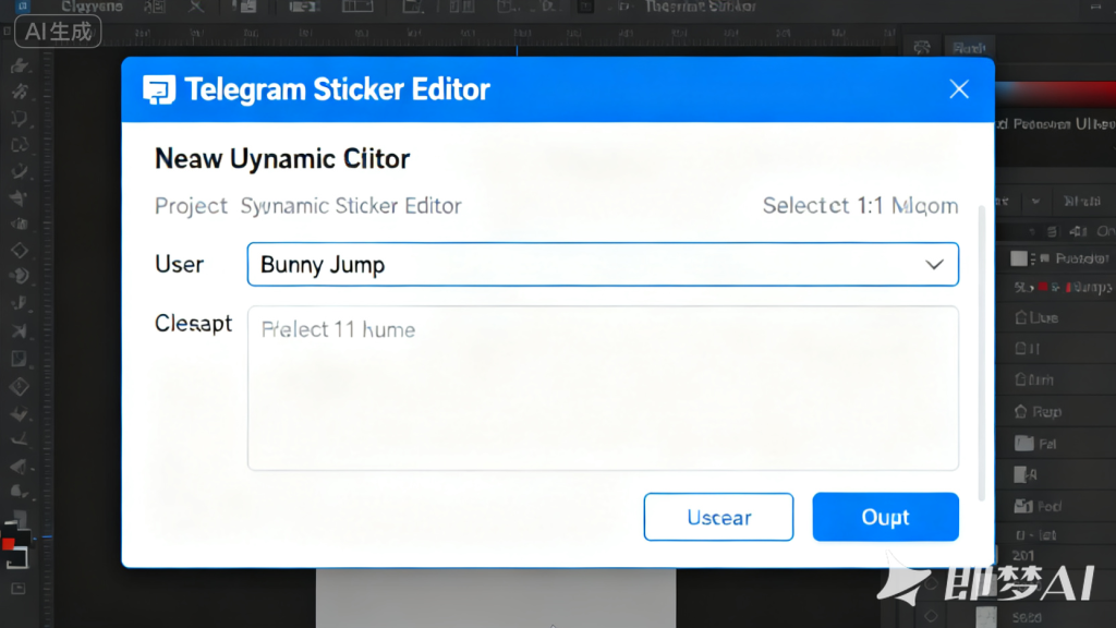 Telegram-Sticker-Editor界面，显示新建动态贴纸项目窗口