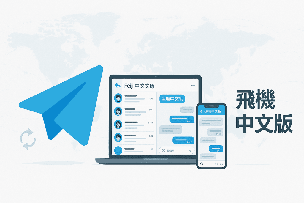 飛機中文版是什麼?— 藍色紙飛機圖示與中英文界面示意的科技感封面