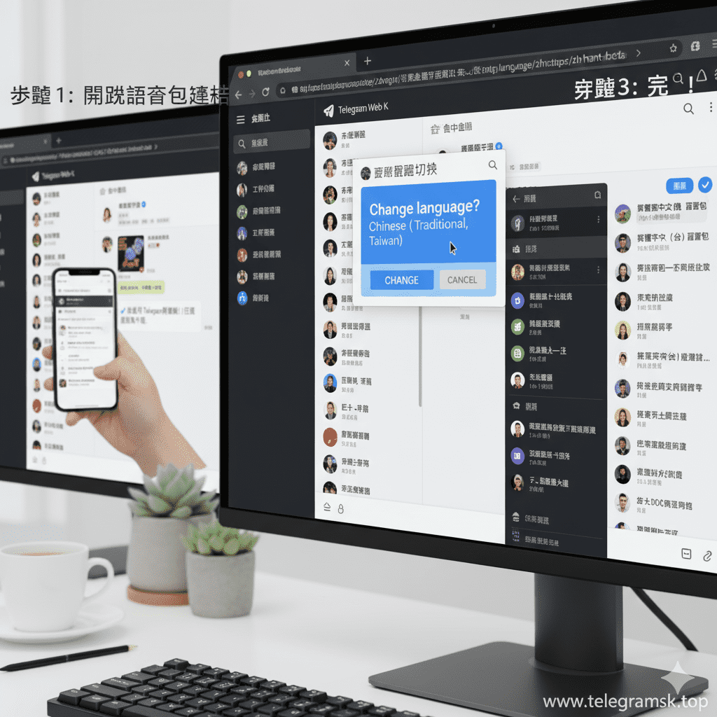 Telegram 網頁版設定繁體中文介面教學