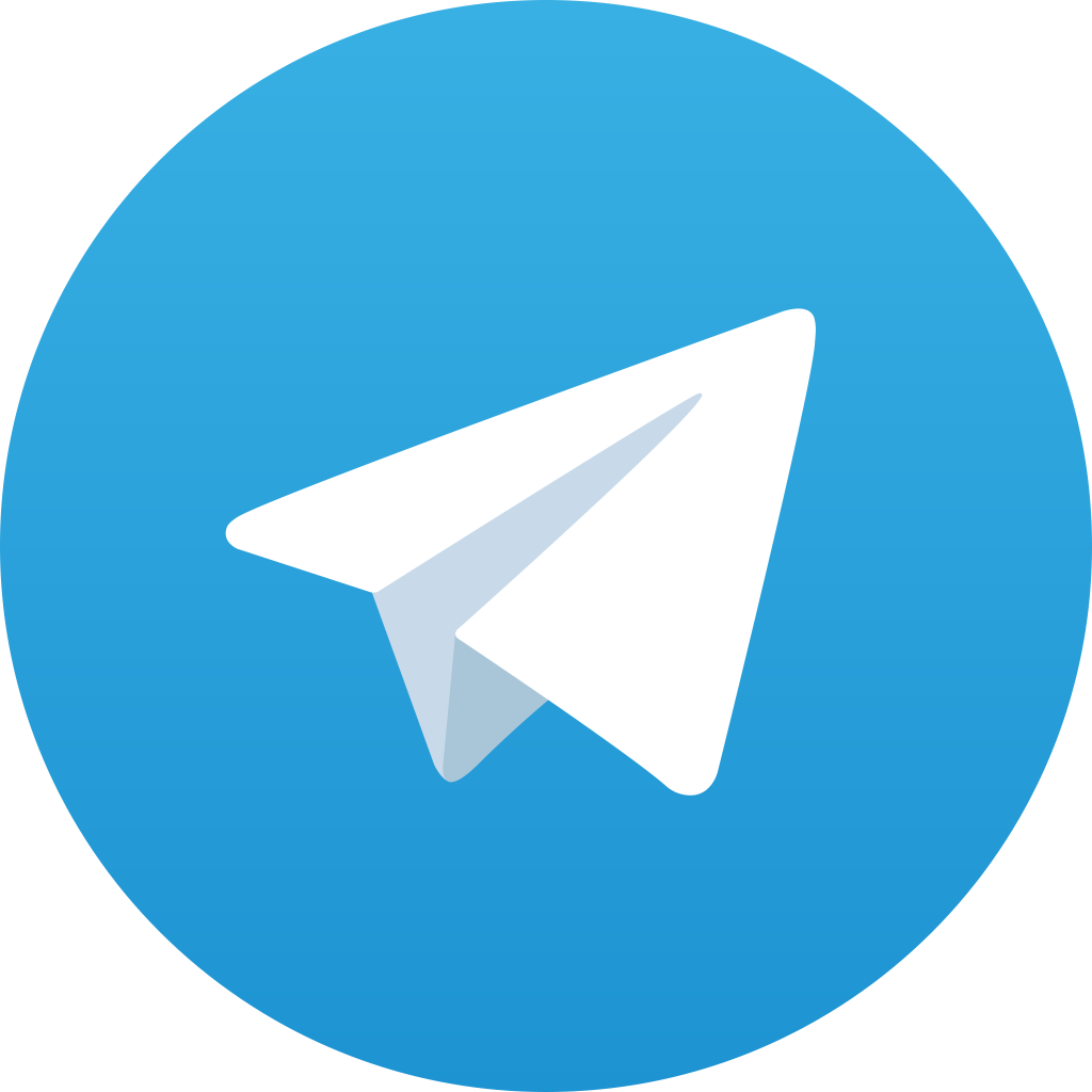 Telegram 應用程式標誌 — 白色紙飛機藍圓背景